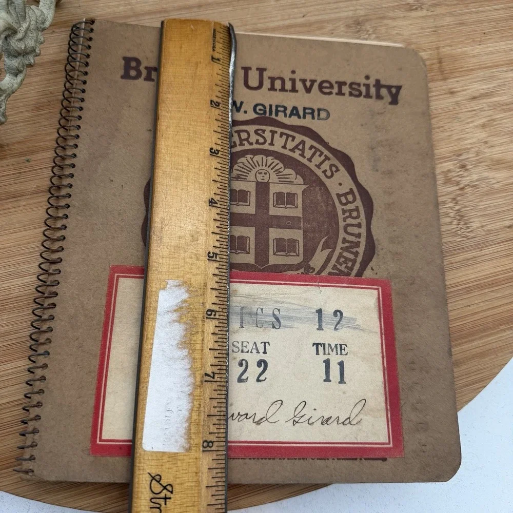 Rare Brown‎ University Notebook Wisconsin Seal Error Physics Student Korean War